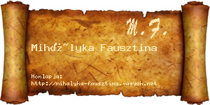 Mihályka Fausztina névjegykártya
